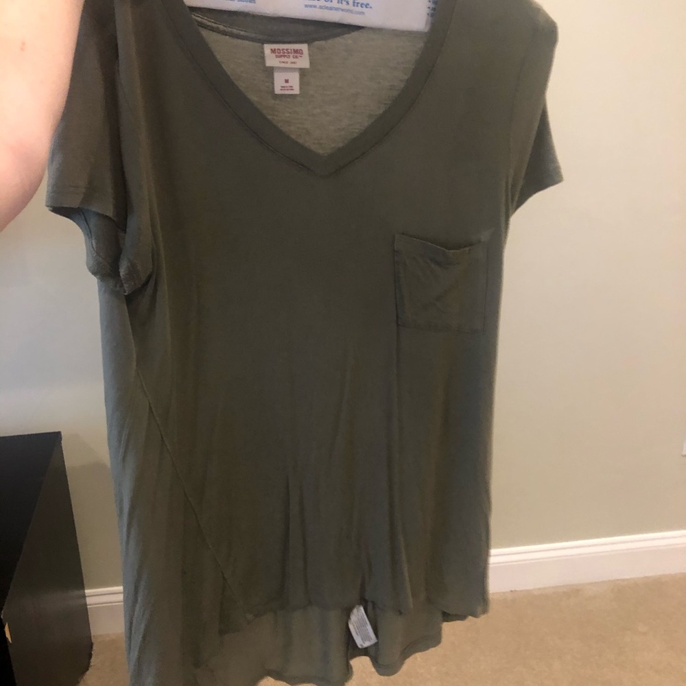 Long Army Green Soft Tee